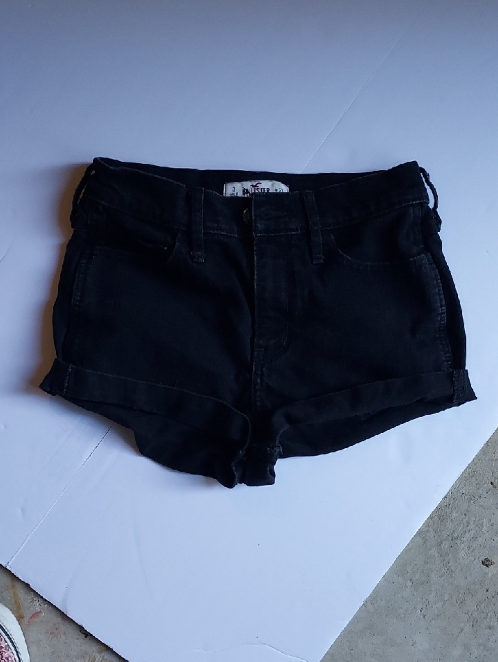 Black High-Rise Denim Shorts - Unbranded